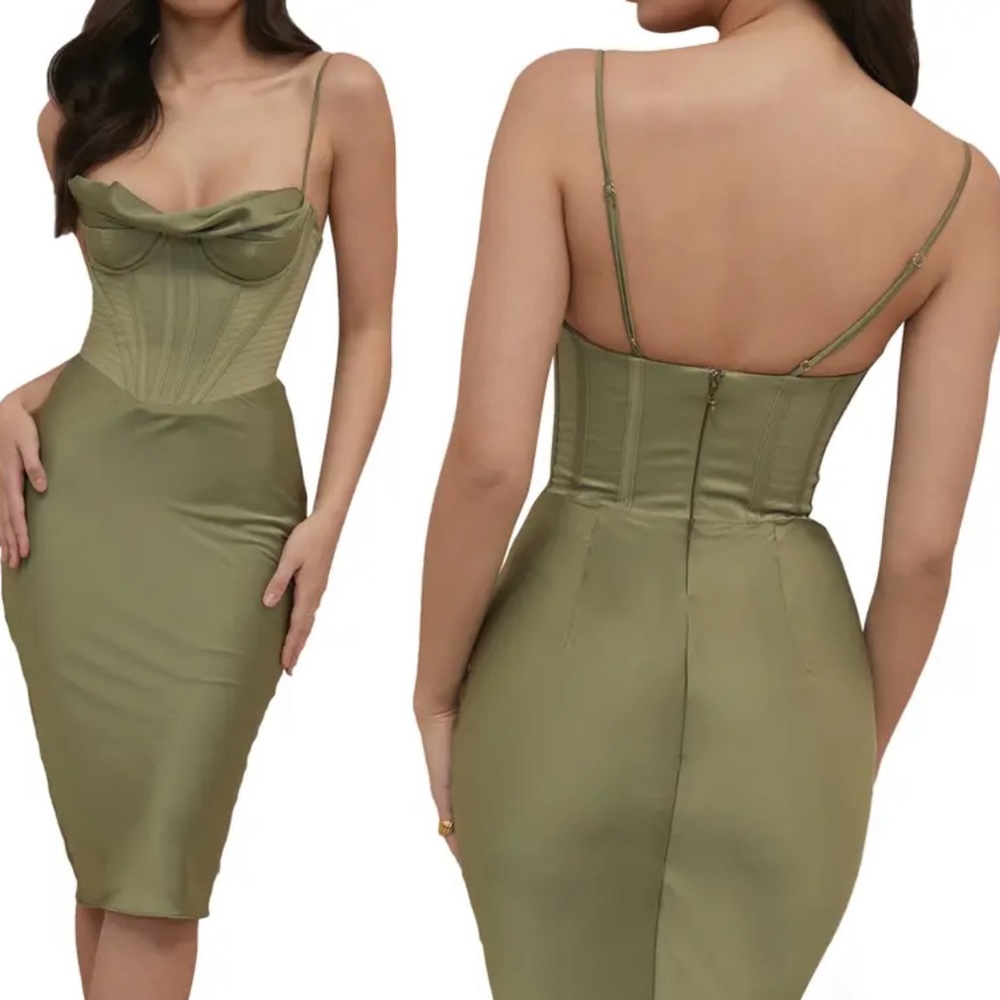House of CB Myrna Olive Green Dress